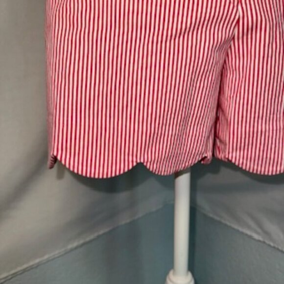 Crown & Ivy Ladies Watermelon and white striped shorts size 14 NWT. 4” inseam. S - Picture 3 of 12